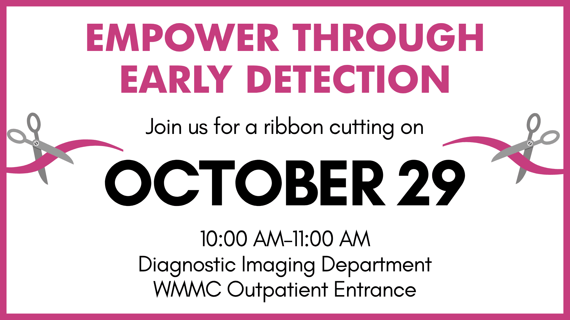 Incision Check Icon WMMC to Celebrate New Breast Imaging Technology at Oct. 29 Ribbon ...